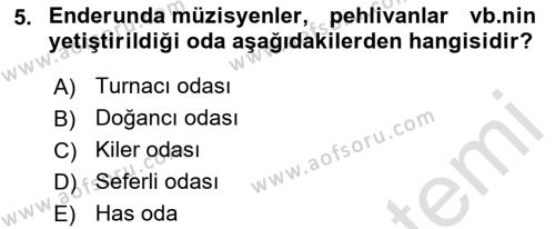 Osmanlı Merkez ve Taşra Teşkilatı Dersi 2023 - 2024 Yılı (Vize) Ara Sınavı 5. Soru