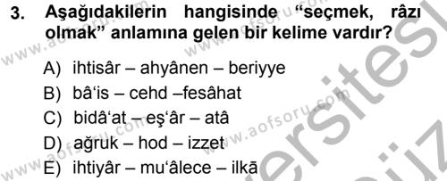 Osmanlı Türkçesi Metinleri 1 Dersi 2012 - 2013 Yılı (Vize) Ara Sınavı 3. Soru