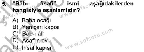 Osmanlı Türkçesi Metinleri 2 Dersi 2012 - 2013 Yılı (Vize) Ara Sınavı 5. Soru