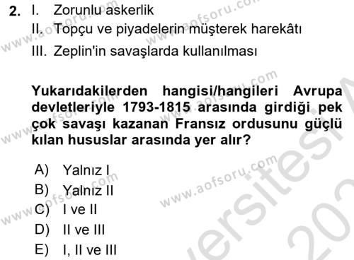 Osmanlı Yenileşme Hareketleri (1703-1876) Dersi 2021 - 2022 Yılı (Final) Dönem Sonu Sınavı 2. Soru