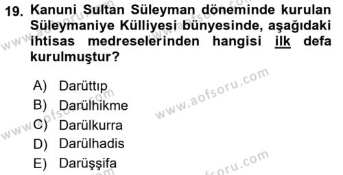 Bilim ve Teknoloji Tarihi Dersi 2017 - 2018 Yılı 3 Ders Sınavı 19. Soru