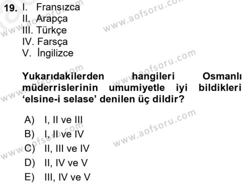 Bilim ve Teknoloji Tarihi Dersi 2017 - 2018 Yılı (Final) Dönem Sonu Sınavı 19. Soru