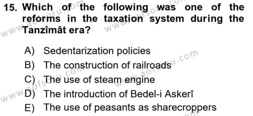 Principles Of Ataturk And The History Of Turkish Revolution 1 Dersi 2018 - 2019 Yılı (Vize) Ara Sınavı 15. Soru