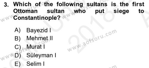 Principles Of Ataturk And The History Of Turkish Revolution 1 Dersi 2018 - 2019 Yılı (Vize) Ara Sınavı 3. Soru