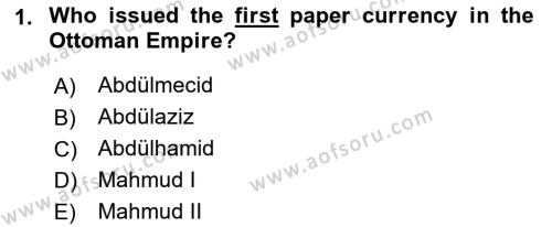 Principles Of Ataturk And The History Of Turkish Revolution 1 Dersi 2018 - 2019 Yılı (Final) Dönem Sonu Sınavı 1. Soru