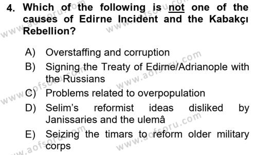 Principles Of Ataturk And The History Of Turkish Revolution 1 Dersi 2018 - 2019 Yılı (Final) Dönem Sonu Sınavı 4. Soru