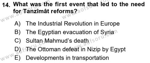 Principles Of Ataturk And The History Of Turkish Revolution 1 Dersi 2019 - 2020 Yılı (Vize) Ara Sınavı 14. Soru