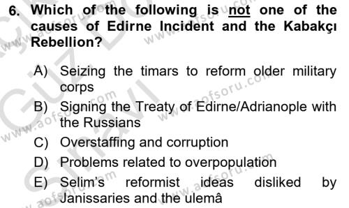 Principles Of Ataturk And The History Of Turkish Revolution 1 Dersi 2019 - 2020 Yılı (Vize) Ara Sınavı 6. Soru