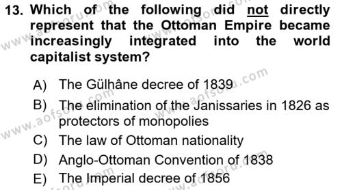 Principles Of Ataturk And The History Of Turkish Revolution 1 Dersi 2021 - 2022 Yılı (Vize) Ara Sınavı 13. Soru