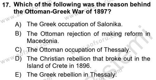 Principles Of Ataturk And The History Of Turkish Revolution 1 Dersi 2021 - 2022 Yılı (Vize) Ara Sınavı 17. Soru