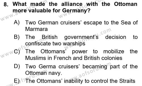 Principles Of Ataturk And The History Of Turkish Revolution 1 Dersi 2021 - 2022 Yılı (Final) Dönem Sonu Sınavı 8. Soru