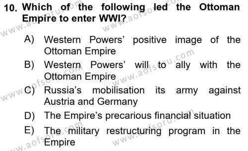 Principles Of Ataturk And The History Of Turkish Revolution 1 Dersi 2021 - 2022 Yılı Yaz Okulu Sınavı 10. Soru