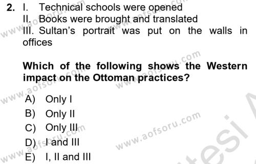 Principles Of Ataturk And The History Of Turkish Revolution 1 Dersi 2021 - 2022 Yılı Yaz Okulu Sınavı 2. Soru