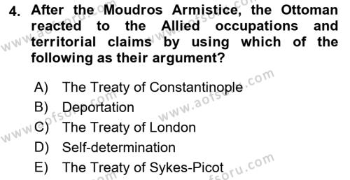 Principles Of Ataturk And The History Of Turkish Revolution 1 Dersi 2021 - 2022 Yılı Yaz Okulu Sınavı 4. Soru