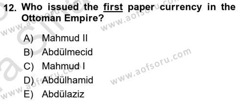 Principles Of Ataturk And The History Of Turkish Revolution 1 Dersi 2022 - 2023 Yılı (Vize) Ara Sınavı 12. Soru