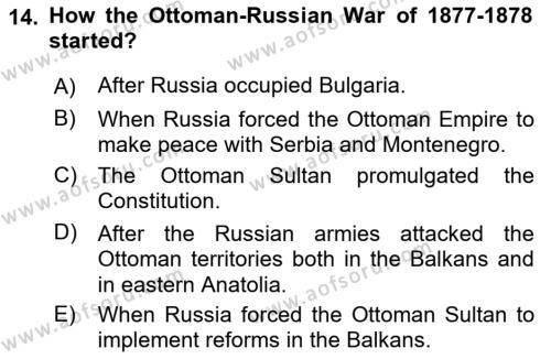 Principles Of Ataturk And The History Of Turkish Revolution 1 Dersi 2022 - 2023 Yılı (Vize) Ara Sınavı 14. Soru