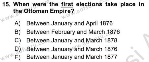 Principles Of Ataturk And The History Of Turkish Revolution 1 Dersi 2022 - 2023 Yılı (Vize) Ara Sınavı 15. Soru