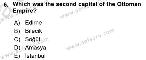 Principles Of Ataturk And The History Of Turkish Revolution 1 Dersi 2022 - 2023 Yılı (Vize) Ara Sınavı 6. Soru
