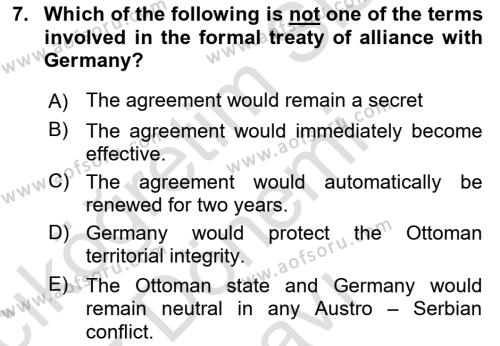 Principles Of Ataturk And The History Of Turkish Revolution 1 Dersi 2022 - 2023 Yılı (Final) Dönem Sonu Sınavı 7. Soru