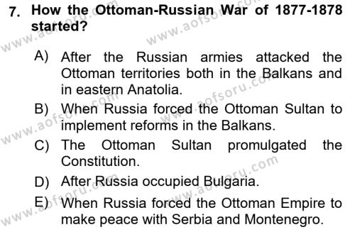 Principles Of Ataturk And The History Of Turkish Revolution 1 Dersi 2022 - 2023 Yılı Yaz Okulu Sınavı 7. Soru