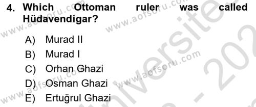 Principles Of Ataturk And The History Of Turkish Revolution 1 Dersi 2023 - 2024 Yılı (Final) Dönem Sonu Sınavı 4. Soru