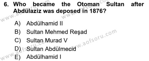 Principles Of Ataturk And The History Of Turkish Revolution 1 Dersi 2023 - 2024 Yılı (Final) Dönem Sonu Sınavı 6. Soru