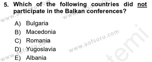 Principles Of Ataturk And The History Of Turkish Revolution 2 Dersi 2018 - 2019 Yılı (Final) Dönem Sonu Sınavı 5. Soru