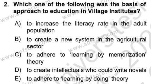 Principles Of Ataturk And The History Of Turkish Revolution 2 Dersi 2021 - 2022 Yılı Yaz Okulu Sınavı 2. Soru