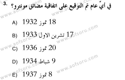 Atatürk İlkeleri Ve İnkılap Tarihi 2 Dersi 2018 - 2019 Yılı (Final) Dönem Sonu Sınavı 3. Soru