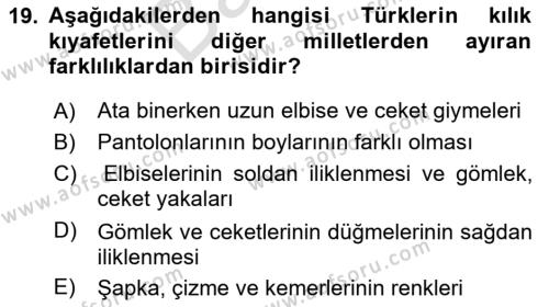 Türk Kültürü Ve Tarihine Giriş Dersi 2023 - 2024 Yılı (Final) Dönem Sonu Sınavı 19. Soru