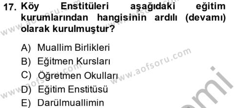 Türkiye Cumhuriyeti Siyasî Tarihi Dersi 2013 - 2014 Yılı (Vize) Ara Sınavı 17. Soru