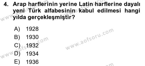 Türkiye Cumhuriyeti Siyasî Tarihi Dersi 2020 - 2021 Yılı Yaz Okulu Sınavı 4. Soru