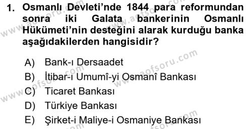 Türkiye Cumhuriyeti İktisat Tarihi Dersi 2021 - 2022 Yılı (Vize) Ara Sınavı 1. Soru