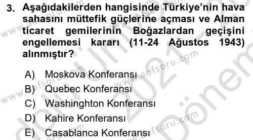Türkiye Cumhuriyeti İktisat Tarihi Dersi 2021 - 2022 Yılı (Final) Dönem Sonu Sınavı 3. Soru