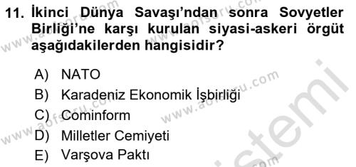 Türkiye Cumhuriyeti İktisat Tarihi Dersi 2022 - 2023 Yılı Yaz Okulu Sınavı 11. Soru