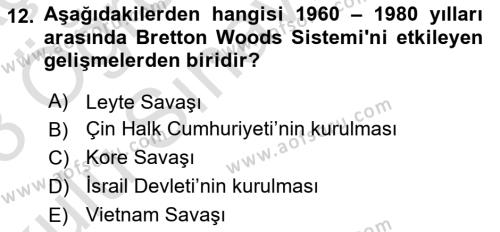 Türkiye Cumhuriyeti İktisat Tarihi Dersi 2022 - 2023 Yılı Yaz Okulu Sınavı 12. Soru