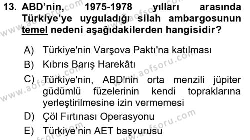 Türkiye Cumhuriyeti İktisat Tarihi Dersi 2022 - 2023 Yılı Yaz Okulu Sınavı 13. Soru