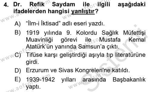 Türkiye Cumhuriyeti İktisat Tarihi Dersi 2022 - 2023 Yılı Yaz Okulu Sınavı 4. Soru