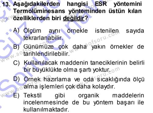 Tarihi Coğrafya Dersi 2013 - 2014 Yılı (Final) Dönem Sonu Sınavı 13. Soru