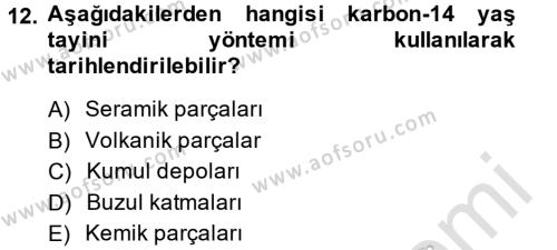 Tarihi Coğrafya Dersi 2014 - 2015 Yılı Tek Ders Sınavı 12. Soru
