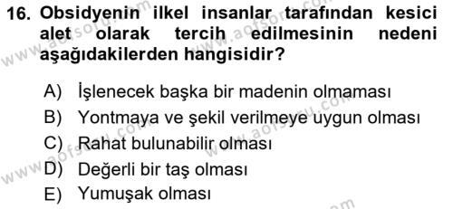 Tarihi Coğrafya Dersi 2021 - 2022 Yılı Yaz Okulu Sınavı 16. Soru