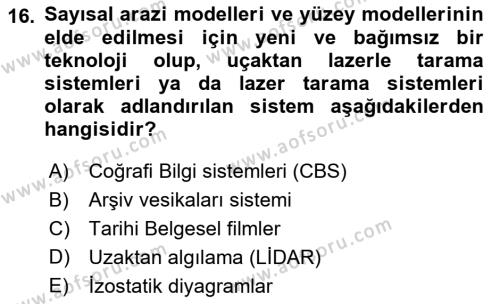 Tarihi Coğrafya Dersi 2022 - 2023 Yılı (Final) Dönem Sonu Sınavı 16. Soru