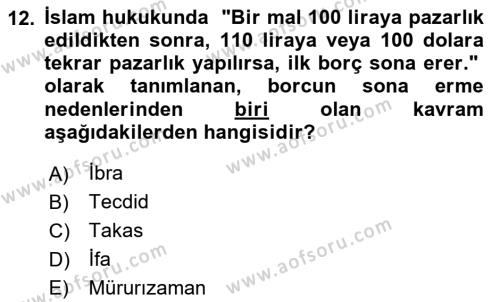 Hukuk Tarihi Dersi 2020 - 2021 Yılı Yaz Okulu Sınavı 12. Soru