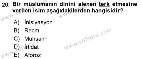 Hukuk Tarihi Dersi 2020 - 2021 Yılı Yaz Okulu Sınavı 20. Soru