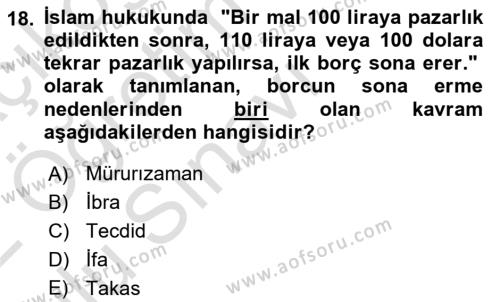 Hukuk Tarihi Dersi 2021 - 2022 Yılı Yaz Okulu Sınavı 18. Soru