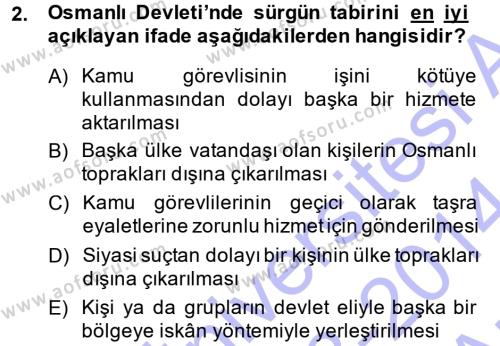 Osmanlı İktisat Tarihi Dersi 2013 - 2014 Yılı (Vize) Ara Sınavı 2. Soru