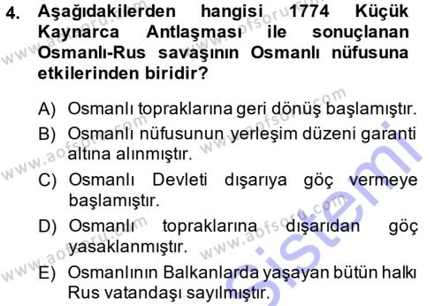 Osmanlı İktisat Tarihi Dersi 2014 - 2015 Yılı (Vize) Ara Sınavı 4. Soru