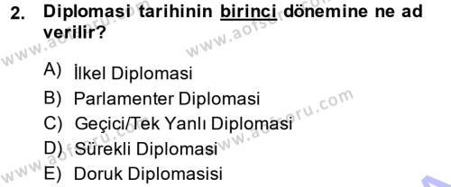 Osmanlı Diplomasisi Dersi 2013 - 2014 Yılı (Final) Dönem Sonu Sınavı 2. Soru