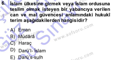 Osmanlı Diplomasisi Dersi 2013 - 2014 Yılı (Final) Dönem Sonu Sınavı 6. Soru