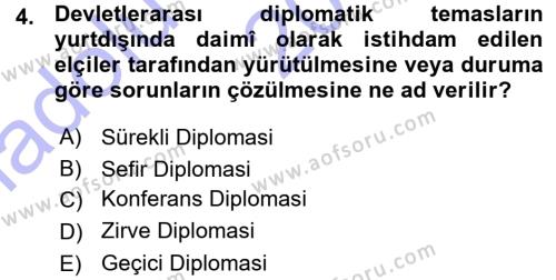 Osmanlı Diplomasisi Dersi 2015 - 2016 Yılı (Vize) Ara Sınavı 4. Soru